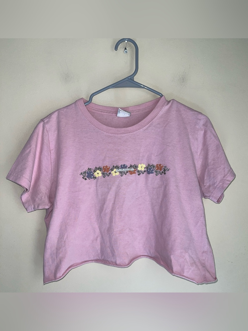 Patagonia Women’s Graphic Crop Tee Large pink vintage